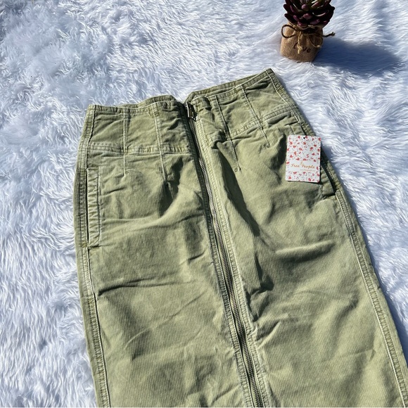 Free People I Want It All Corduroy Midi Pencil Skirt - Picture 2 of 8
